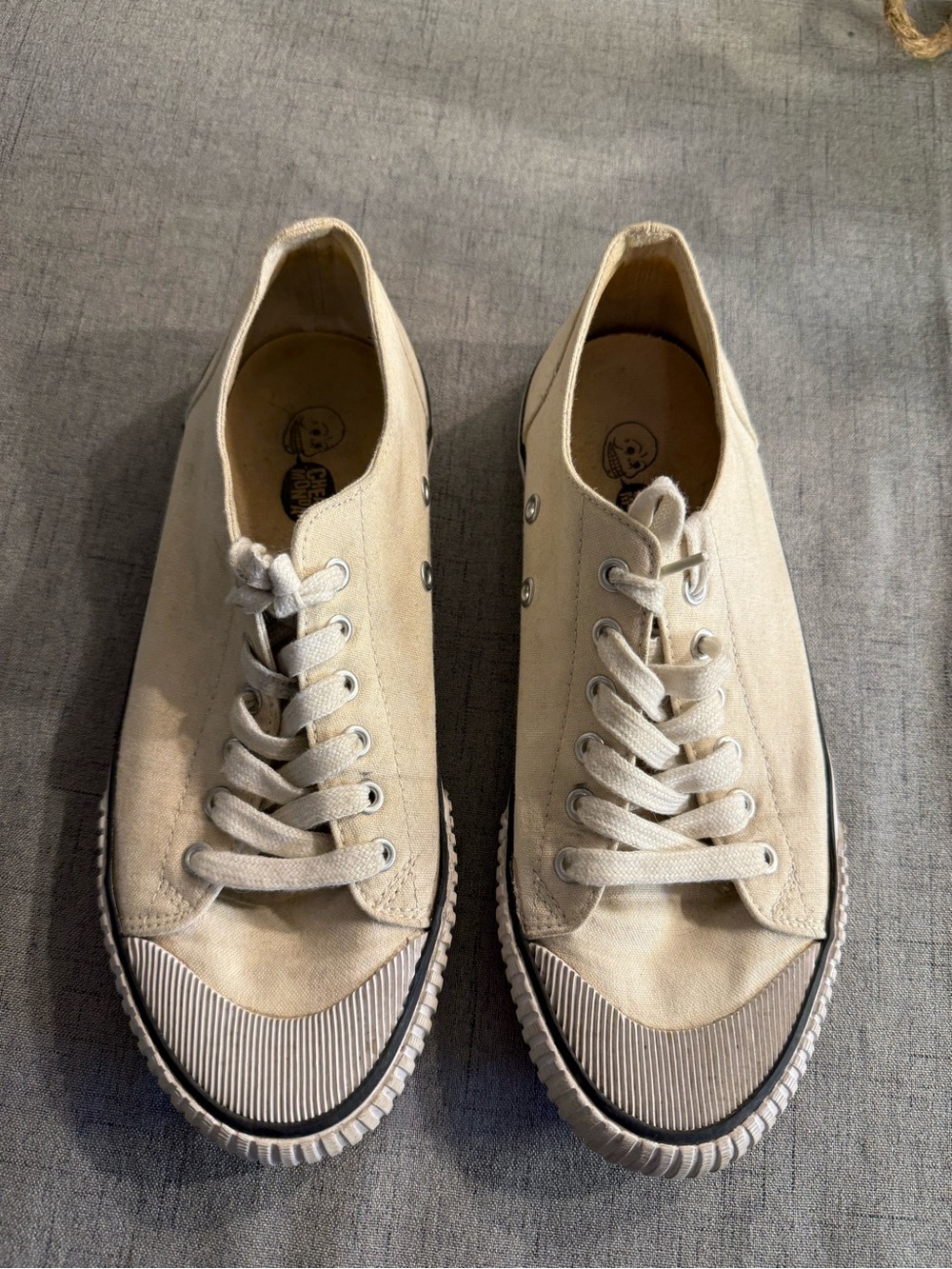 Women's Cheap Monday Off-White Canvas Y2K Sneakers - Size US‎ 7 / EU 38 Swedish